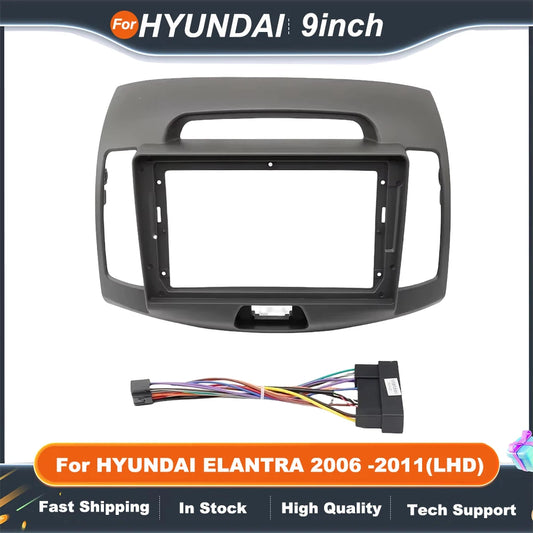 9INCH 2DIN car stereo panel For HYUNDAI ELANTRA 2006 -2011(LHD) Stereo Panel CD Trim Installation Kit Frame Dash Panel
