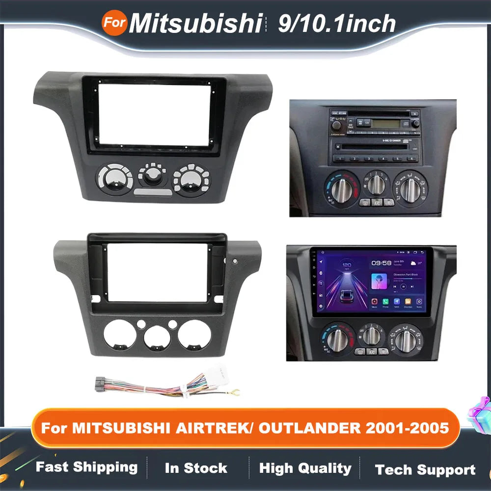 9/10.1inch Car Radio Fascia For MITSUBISHI AIRTREK/ OUTLANDER 2001-2005 Audio MP5 Stereo Dash Panel Mounting  Frame Kit