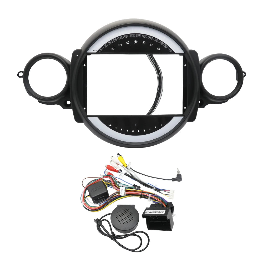 For Bmw Mini Cooper R56 R60 R51 2007-2014 9 Inch Car Radio Fascias  Dash Kit Install Facia Console Bezel Stereo Adapter Plate Tr