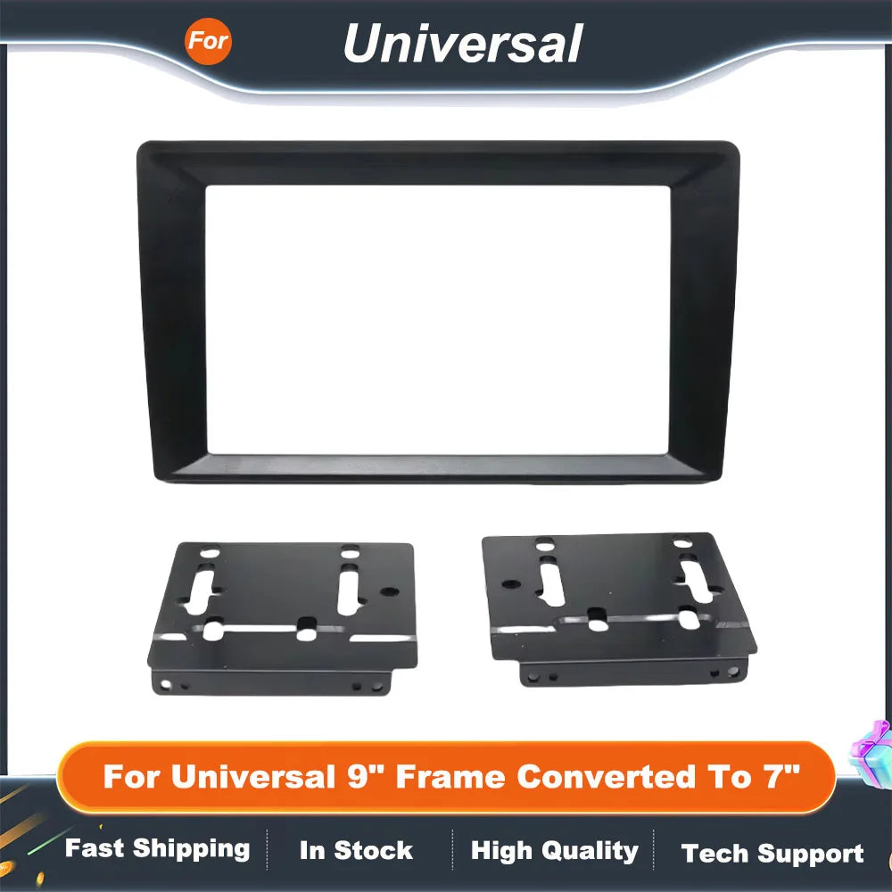 9" to 7" Car Radio Fascia Frame Adapter Universal Stereo Dash Panel Conversion Kit for 2DIN Car Audio System