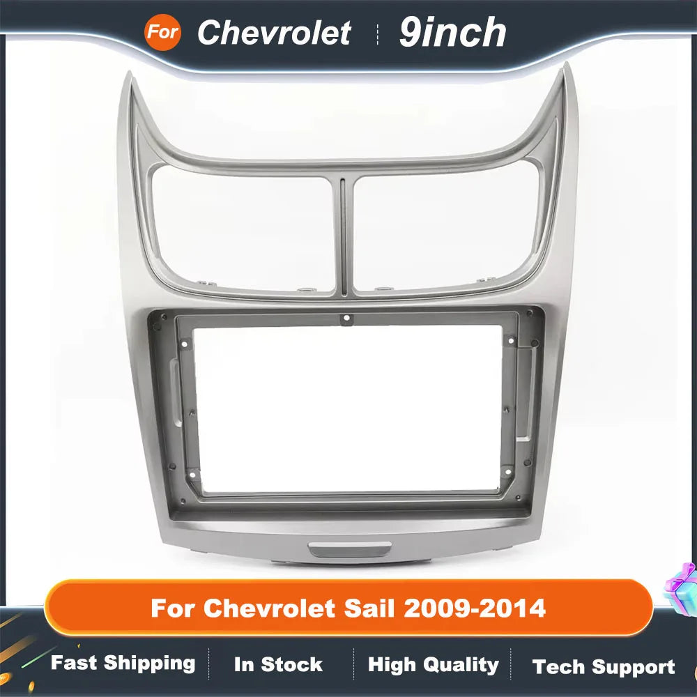 9 Inch Car Radio Fascia Frame for Chevrolet Sail 2009-2014 Android Stereo Dashboard Adapter Kit with Face Plate