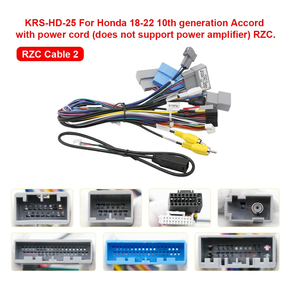 16pin Radio Power Cord for Honda CRV ACCORD CIVIC ELYSION ODYSSEY FIT for JAZZ RZC Car Radio Android Power Cable Wiring Harness