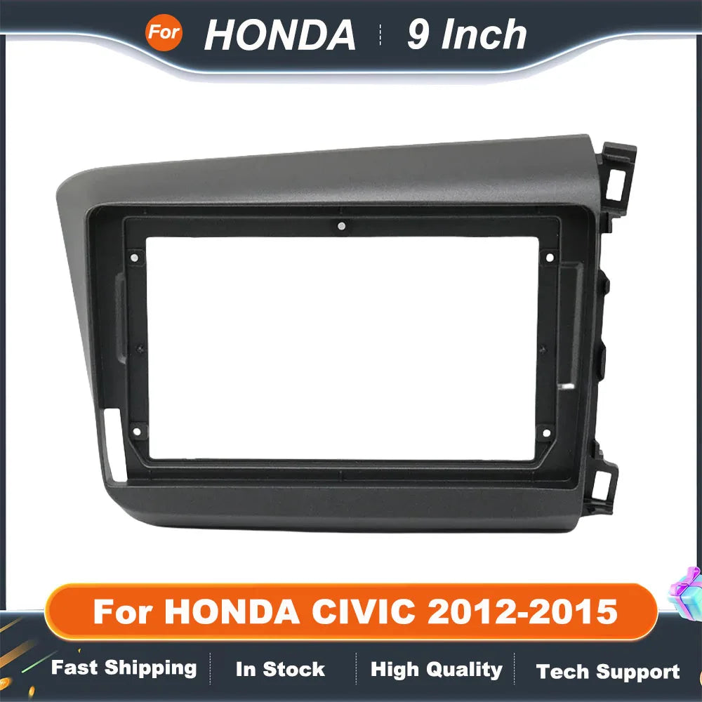 9 Inch Car Radio Fascia Frame For HONDA CIVIC 2012-2015 2DIN Install Panel Dashboard Kit