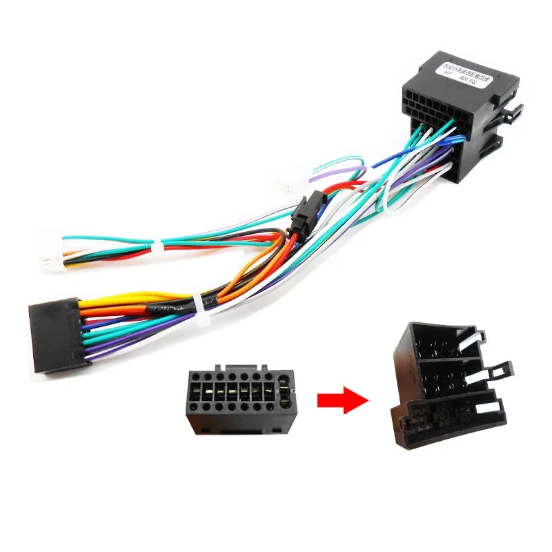 16 Pin to ISO Wiring Harness 16P Male Plug Connector 2 Din Car Audio Head Unit Cable Adapter for VW Golf Jetta Leon Passat