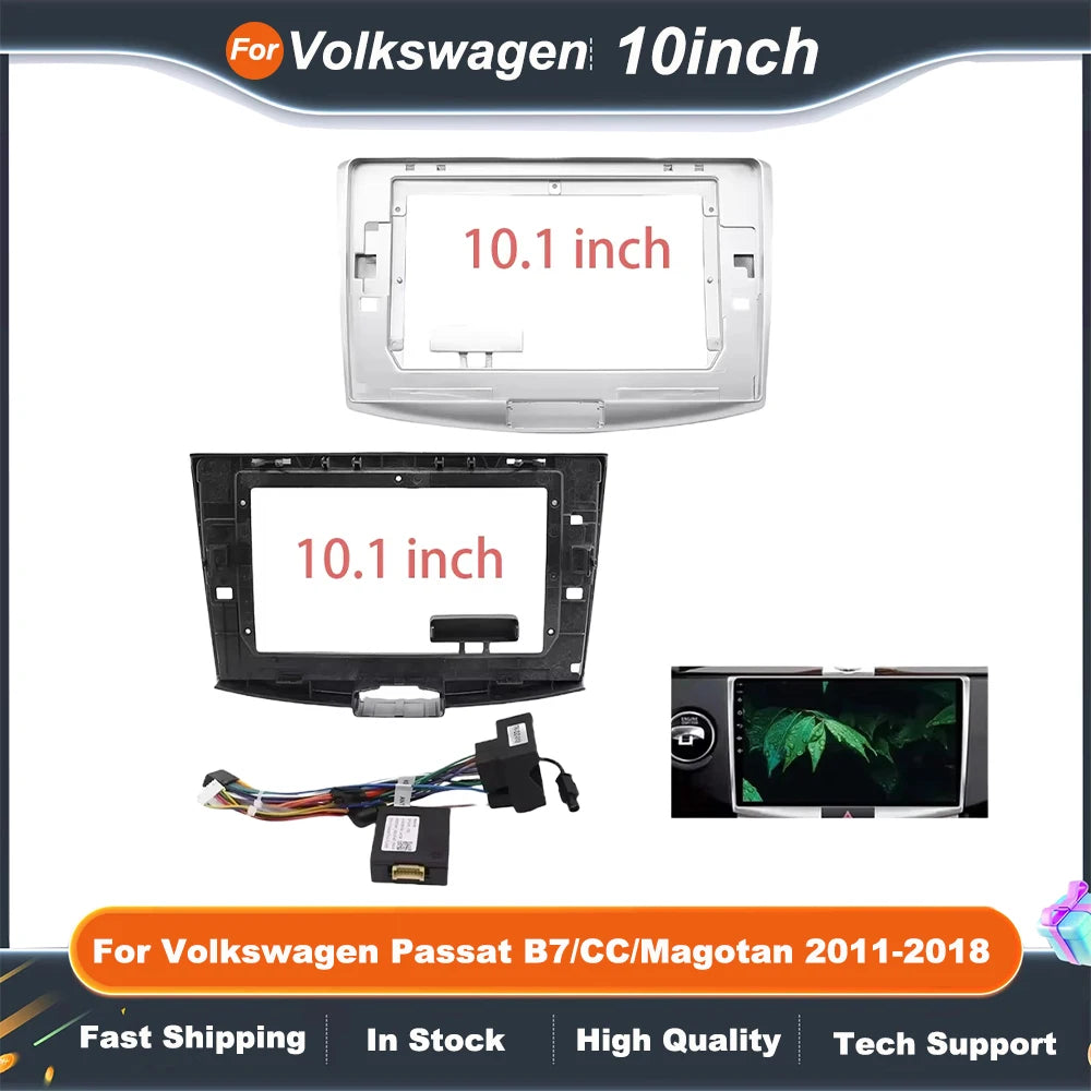 10 Inch 2 Din Car DVD Frame  For Volkswagen Passat B7/CC/Magotan  Facia Panel Radio Player Screen  Frame Kit