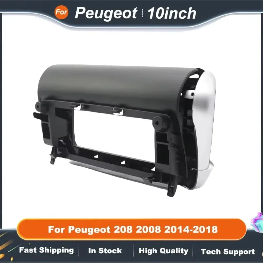 10 Inch Car Radio Frame  for Peugeot 208 2008 2014-2018 Android Canbus Dash Panel with Decoder Box Installation Kit