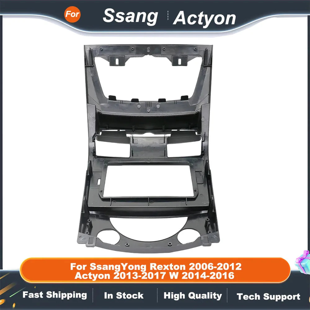 Car Dashboard Frame For SsangYong Rexton 2006-2012 Actyon 2013-2017 W 2014-2016 Radio Fascias Panel Headunit Screen