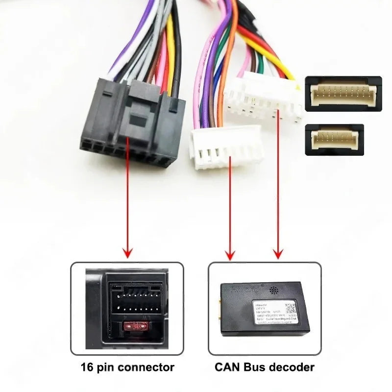 Wiring Harness CAN BUS Decoder 16 Pin Plug to 20Pin Connector Car Android Cable Adapter for Renault Clio Mk4 Kadjar Sandero Mk3
