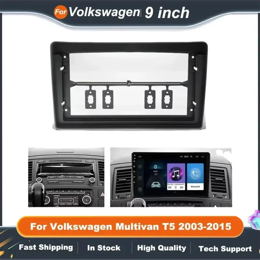 9 Inch 2Din Car Radio Fascia For Volkswagen Multivan T5 2003-2015  Android  MP5 Player Stereo Panel