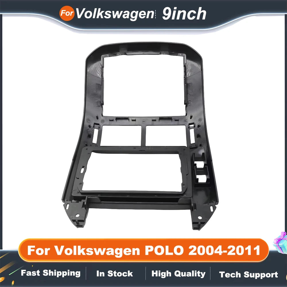 9 Inch Car Audio Fascia Panels For Volkswagen POLO 2004-2011 Frame Android 2Din MP5 Player Stereo Panel