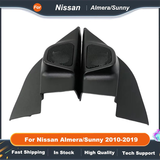 2PCS Car Tweeter Speaker Mounts Cover Boxes Refitting Kit for Nissan Almera Sunny 2010-2019 Audio Door Angle Gum Frame