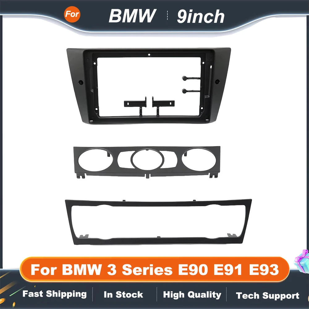 9 Inch Big Screen Car Radio Fascia Adapter For BMW 3 Series E90 E91 E93 2Din CD/DVD Player Fitting Panel Kit