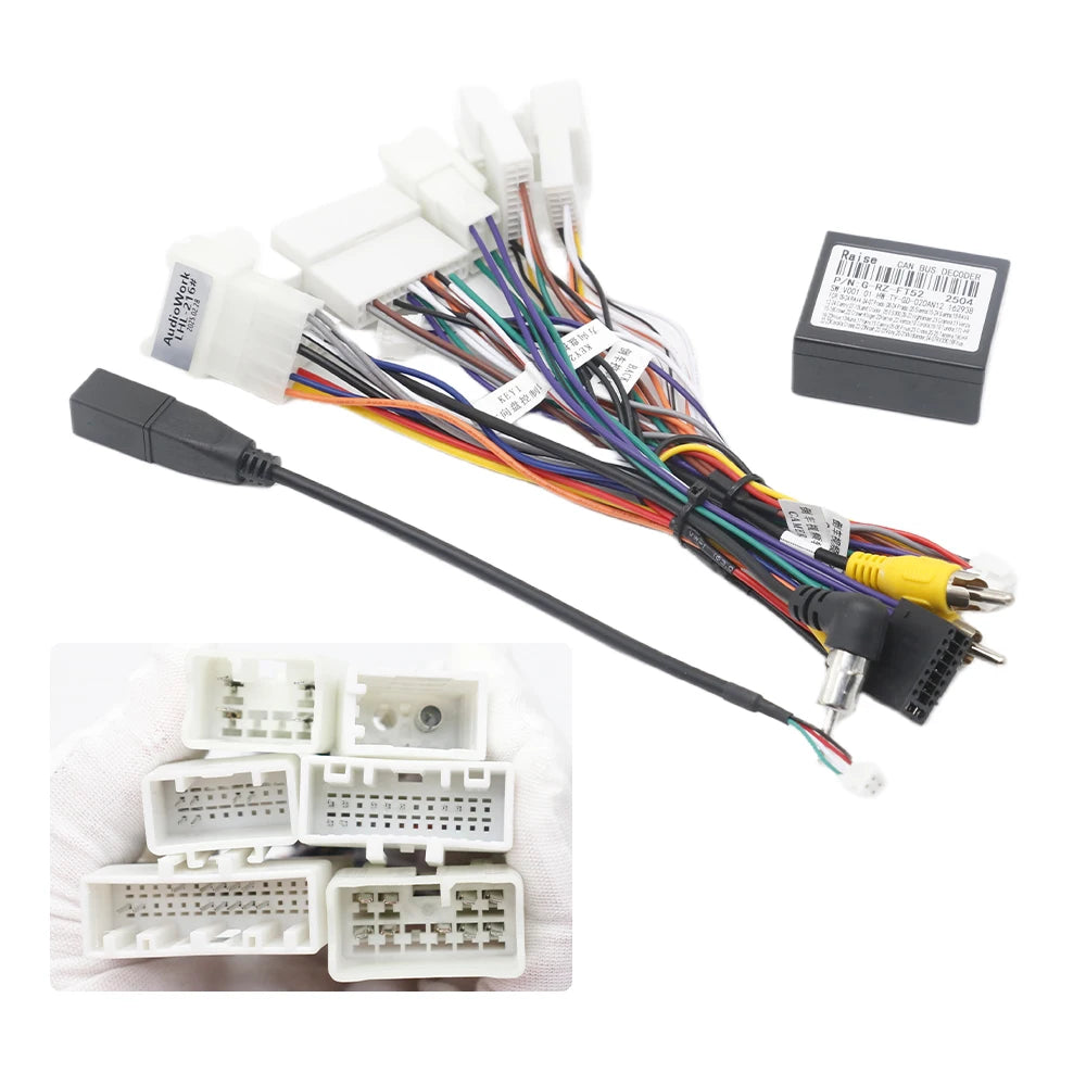 Canbus Box RZ-FT01 RZ-FT52 for Toyota Corolla Camry CHR RAV4 LAND CRUISER Android Car Radio Wiring Harness Power Cable