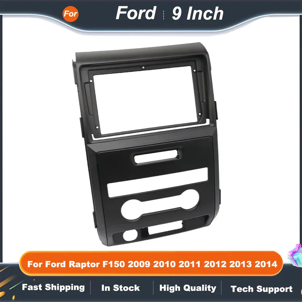 9 Inch 2DIN Car Radio Fascia Frame Dashboard Panel for Ford Raptor F150 2009 2010 2011 2012 2013 2014 Stereo Installation Kit