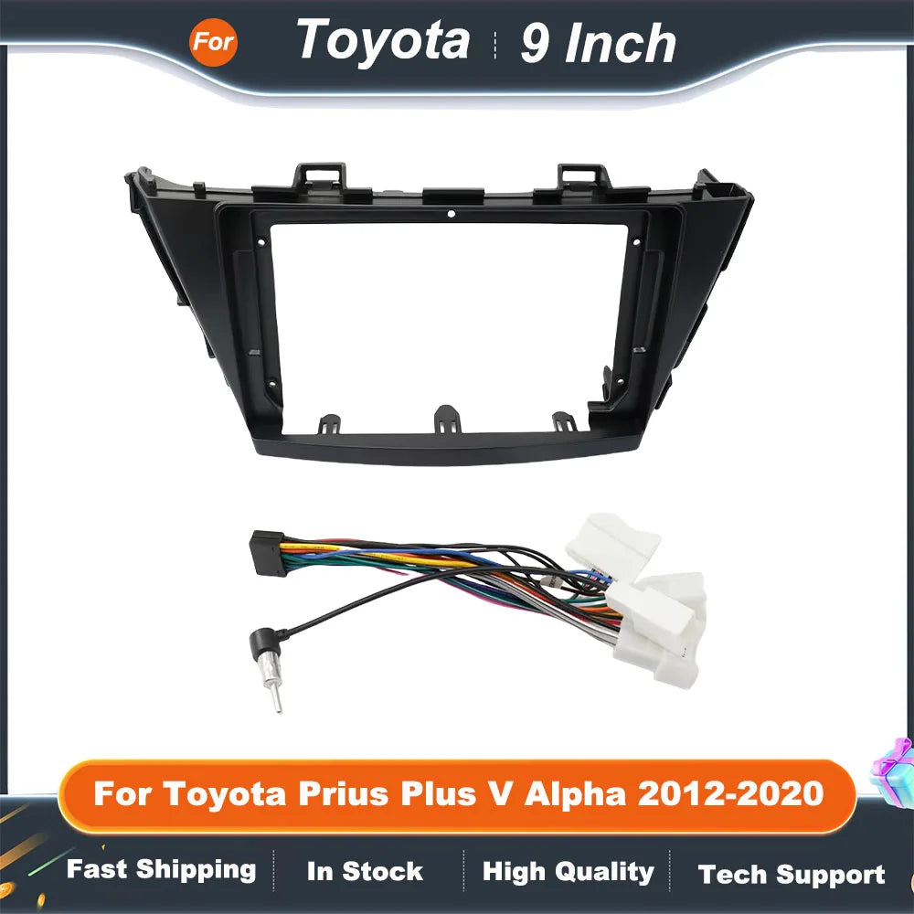 9 Inch Car Radio Fascia Frame Adapter for Toyota Prius Plus V Alpha 2012-2020 - Android Dash Fitting Panel Kit