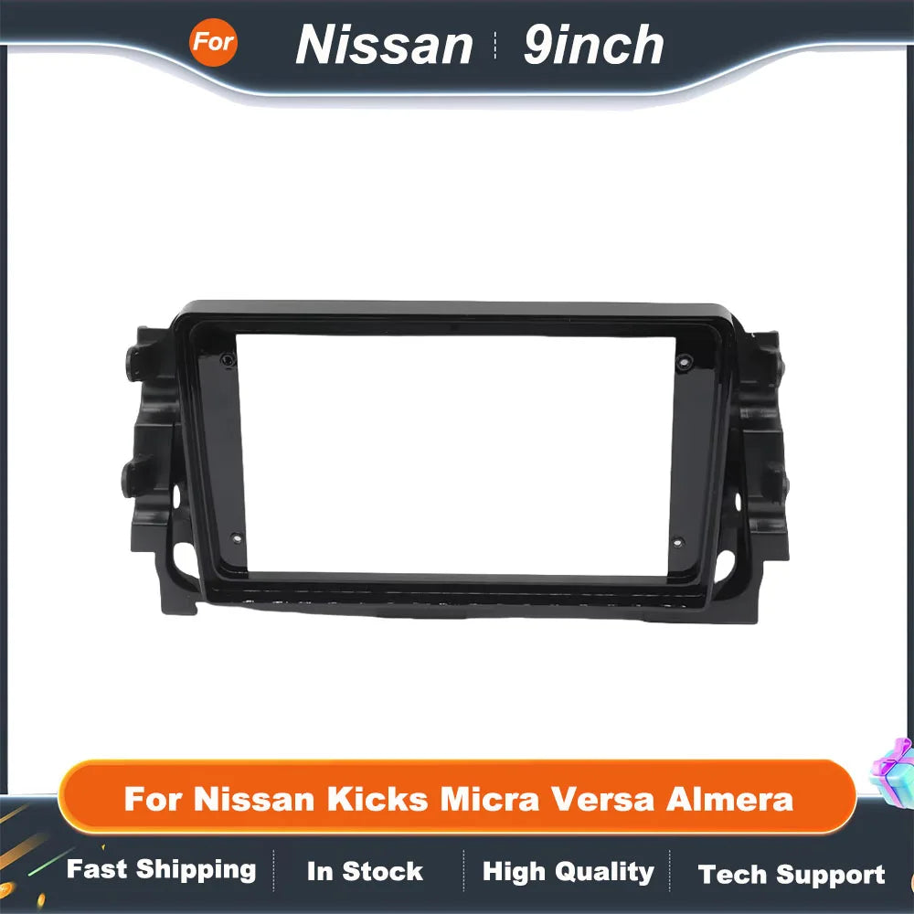 9 inch Car Frame Fascia Adapter Android Radio Dash Fitting Panel Kit For Nissan Kicks Micra Versa Almera