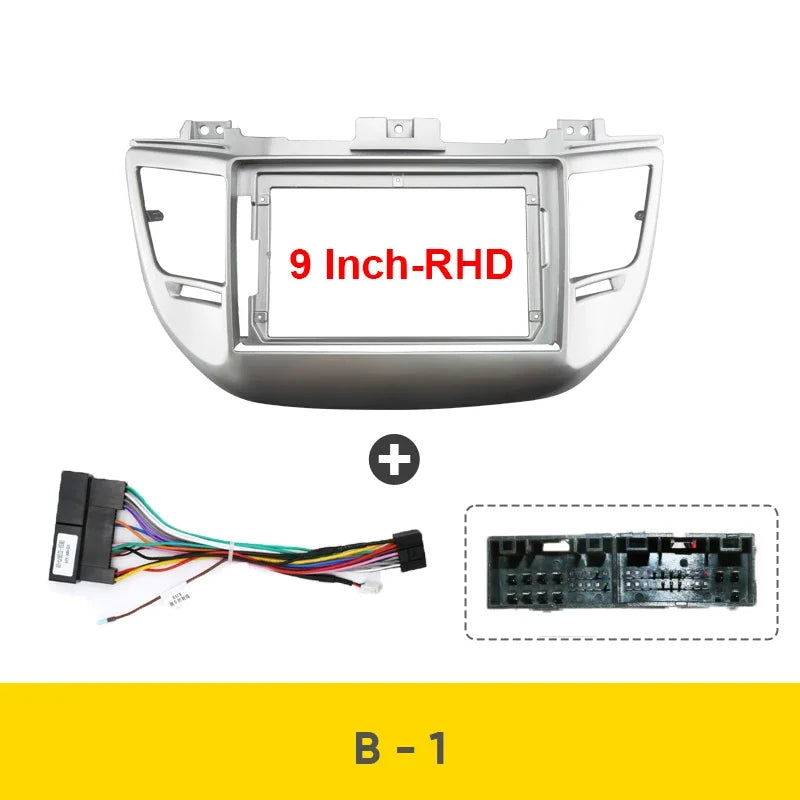 9'' For HYUNDAI TUCSON 2015-2017 Car Radio Player Panel Frame Stereo Android Cable Wire Harness Fascia Dashboard Cover