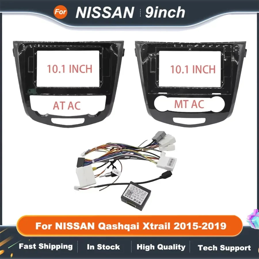 10.1-Inch Car Radio Frame Double Din DVD GPS MP5 Plastic Fascia Panel for NISSAN QASHQAI XTRAIL 2015-2019
