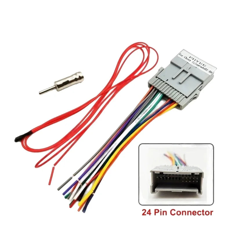 Car Stereo Radio Wiring Harness Adapter 24 Pin for Chevy Silverado Chevrolet Malibu Impala GMC Envoy Sierra Buick Pontiac Hummer