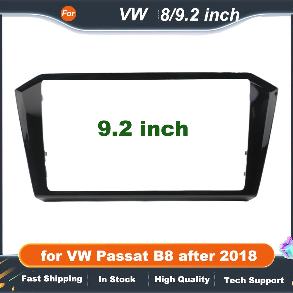 Passat B8 MIB 3 Radio Frame 8 inch 9.2 inch CD Panel OEM ABS Headunit Piano Black Screen Bezel for VW Passat B8 after 2018 Years