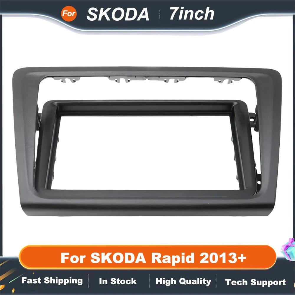 7 Inch 2Din Car Radio Fascia Frame For SKODA Rapid 2013+ Car Audio Refitting Frame Dash Mount CD Trim Installation