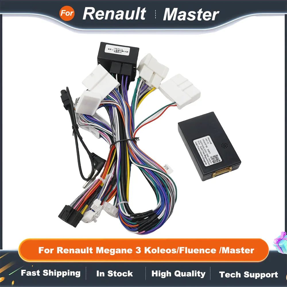Car 16 Pin Audio Wiring Harness With Canbus Box For Renault Megane 3 Koleos/Fluence /Master Car Stereo Installation Wire Adapter