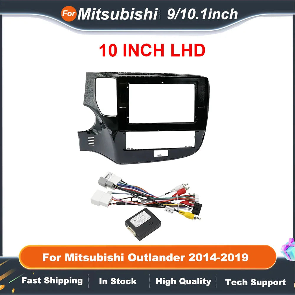 9/10.1 Inch 2 Din Car Stereo Radio Fascia Panel For Mitsubishi Outlander 2014-2019 Android Audio Frame Cover Trim Kit Face Bezel