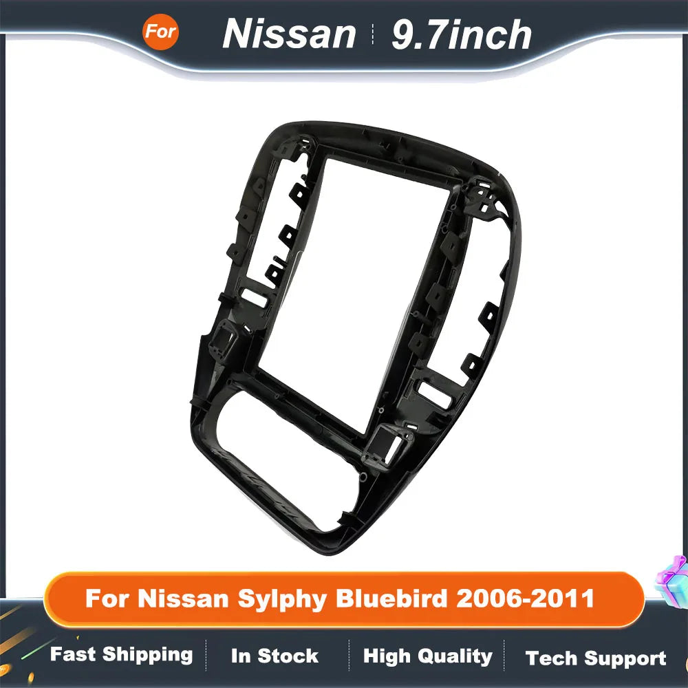 9.7 Inch 2 Din Radio Frame for Nissan Sylphy Bluebird 2006-2011  Car DVD Player Mount Dashboard Fascia Panel  Stereo Install Kit