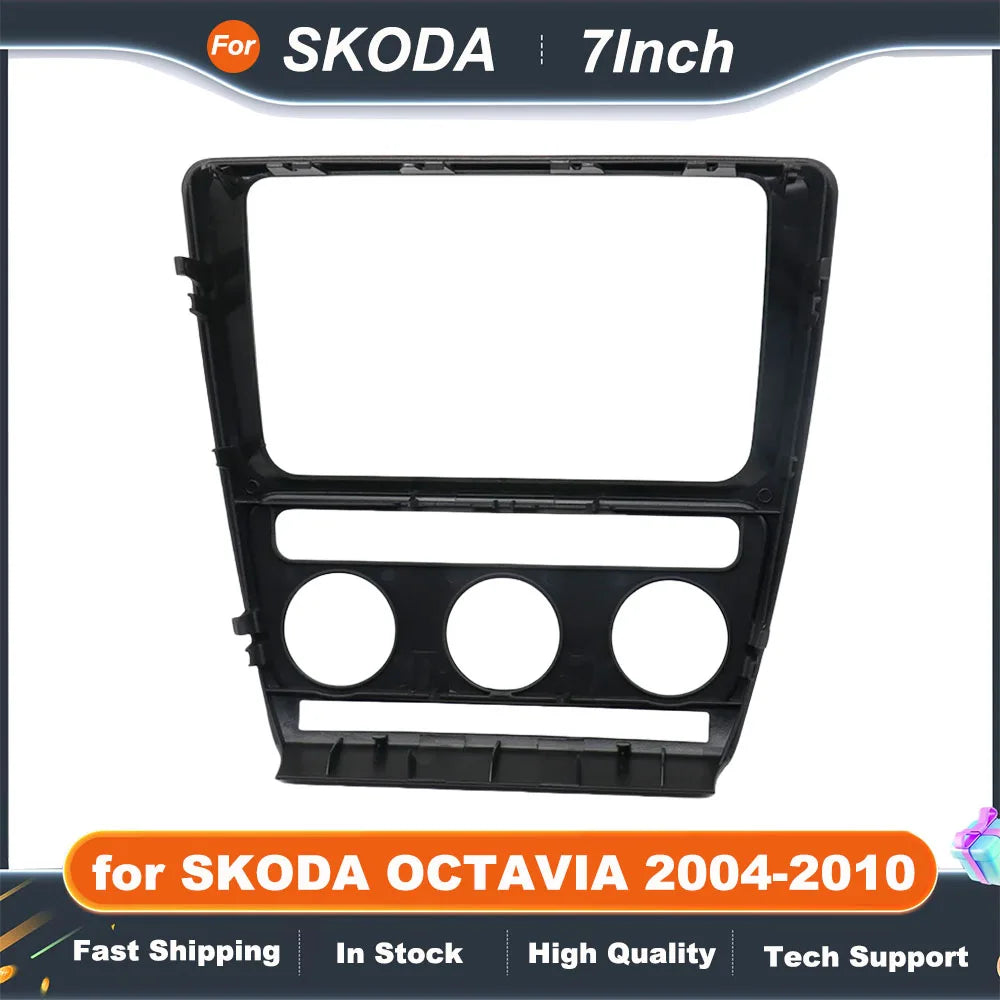 7 Inch 2 Din Car Radio Installation DVD GPS Mp5 ABS PC Plastic Fascia Plane Frame for SKODA OCTAVIA 2004-2010 Frame Dash Kit