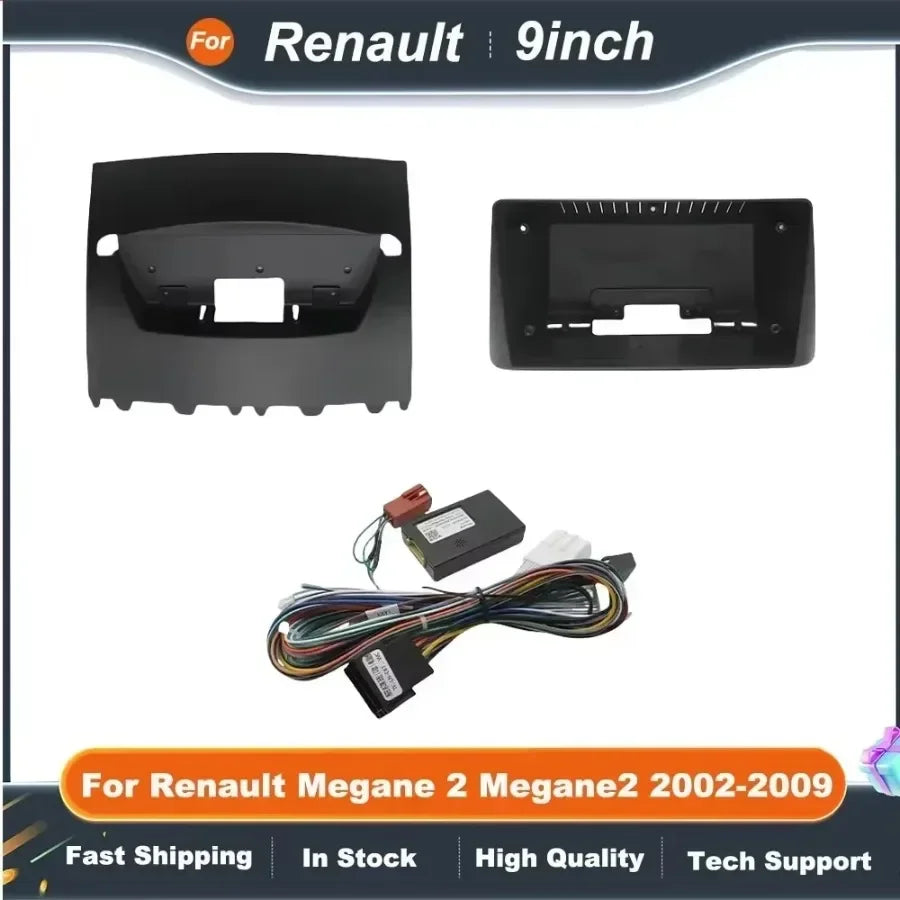 9 InchCar Audio Fascia Panels Canbus Box Adapter For Renault Megane 2 Megane2 2002-2009 Android Radio Dash Fitting Panel Kit