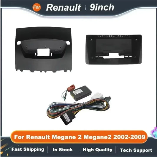 9 InchCar Audio Fascia Panels Canbus Box Adapter For Renault Megane 2 Megane2 2002-2009 Android Radio Dash Fitting Panel Kit