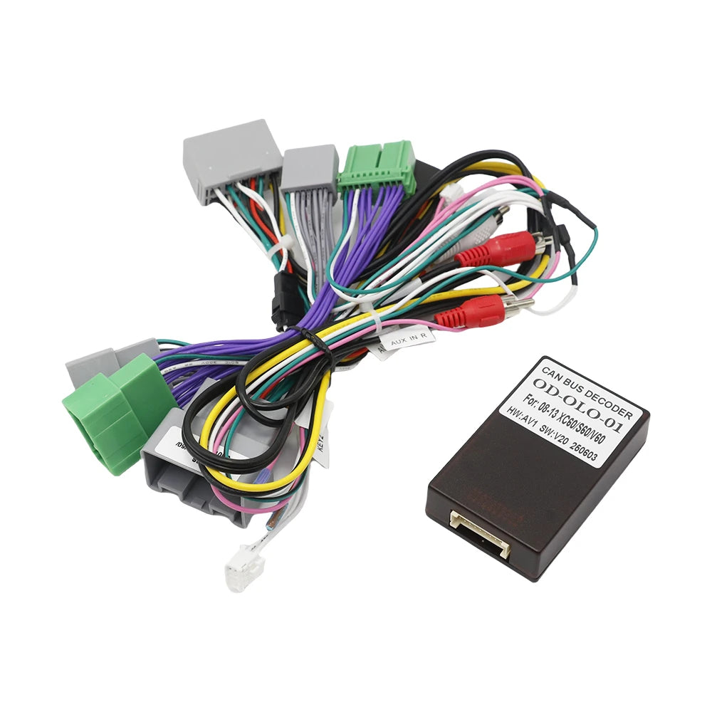 2 Din Car Audio Wiring Harness 16 Pin DVD with Canbus Box for Volvo S60 XC60 V60 2007-2013 Stereo Android Wiring Harness