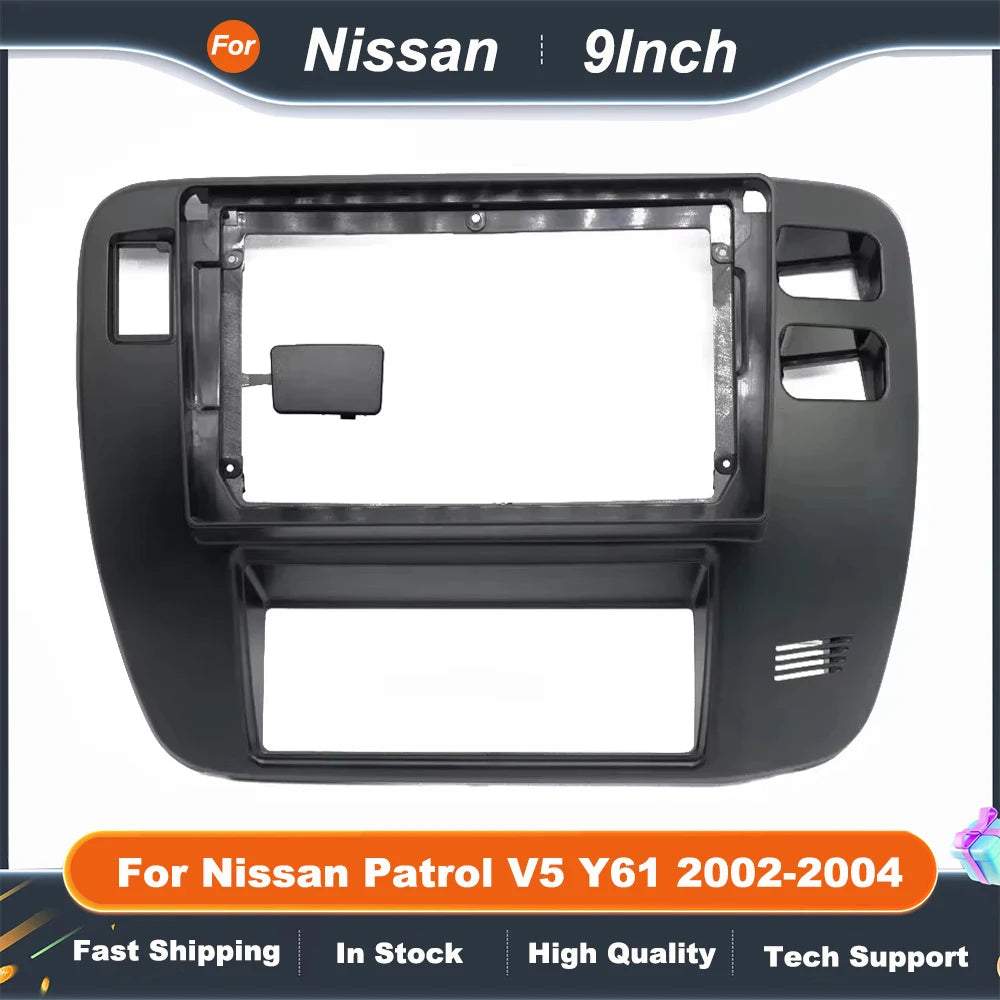 9 Inch Car Frame Fascia Adapter For Nissan Patrol V5 Y61 2002-2004 Android Radio Dash Fitting Panel Kit