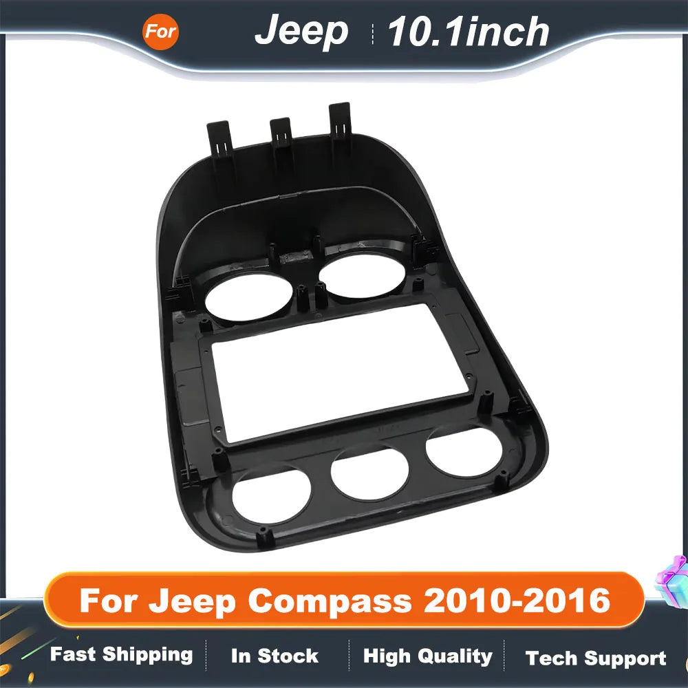 10.1" Car Audio Big Screen DVD Fascia Frame Adapter For Jeep Compass 2010-2016 2Din Dash Installation Panel Kit