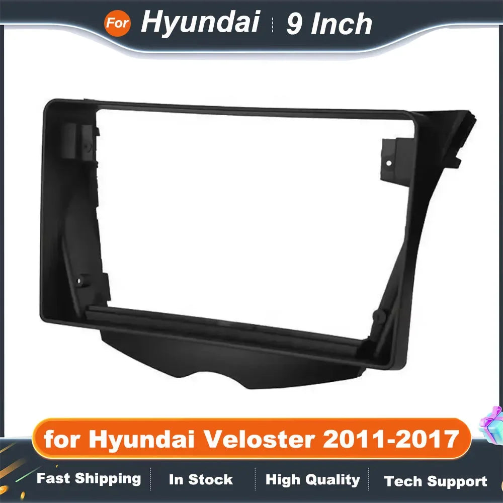 2Din Car Radio Fascia Frame for Hyundai Veloster 2011-2017 9 Inch Dash Mount Trim Kit for CD/DVD Player