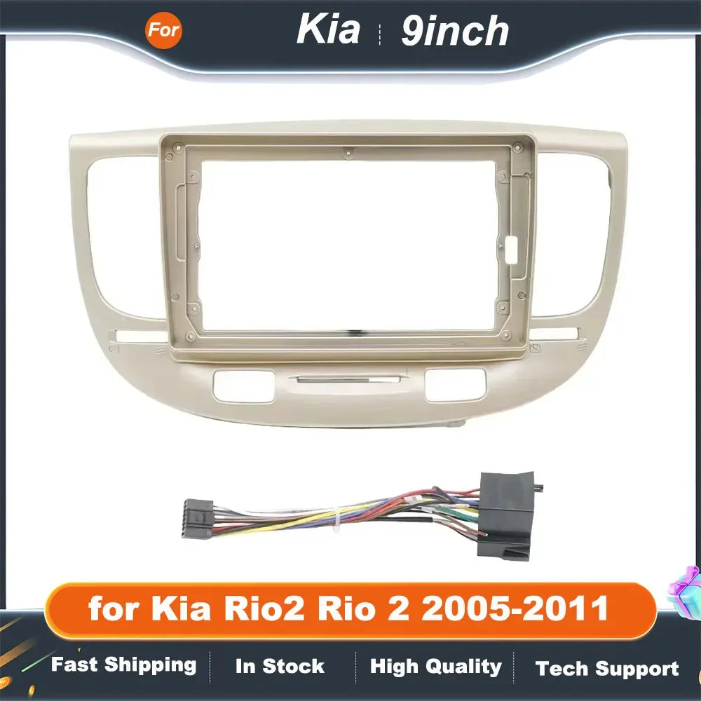 9 Inch Car Radio Fascia Frame for Kia Rio 2 2005-2011 Dashboard Stereo Panel Kit Refitting Accessories Adapter