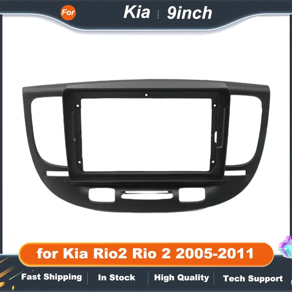 9 Inch Car Radio Fascia Frame for Kia Rio 2 2005-2011 Dashboard Stereo Panel Kit Refitting Accessories Adapter