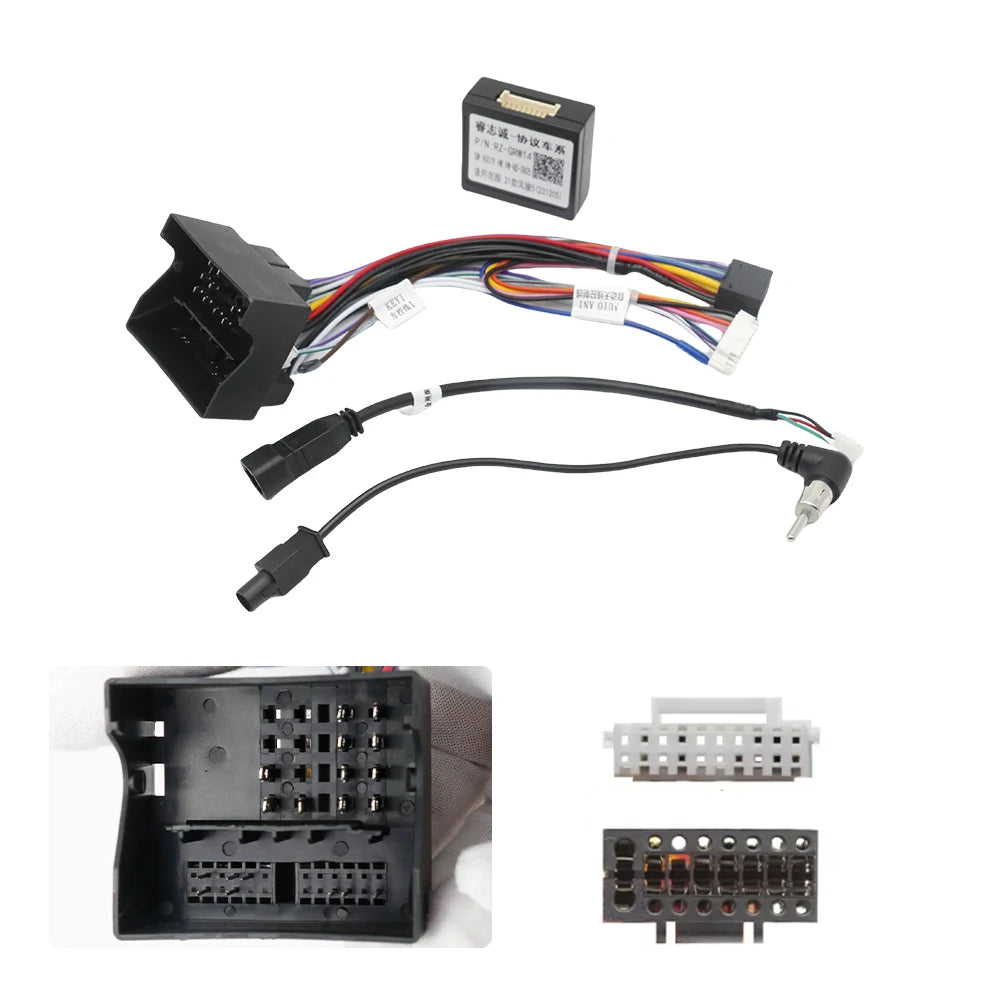 Android Power Wiring Harness Cable Adapter With Canbus Box For WINGLE 5 HIGH END POWERRWIREGRW-RZ-14