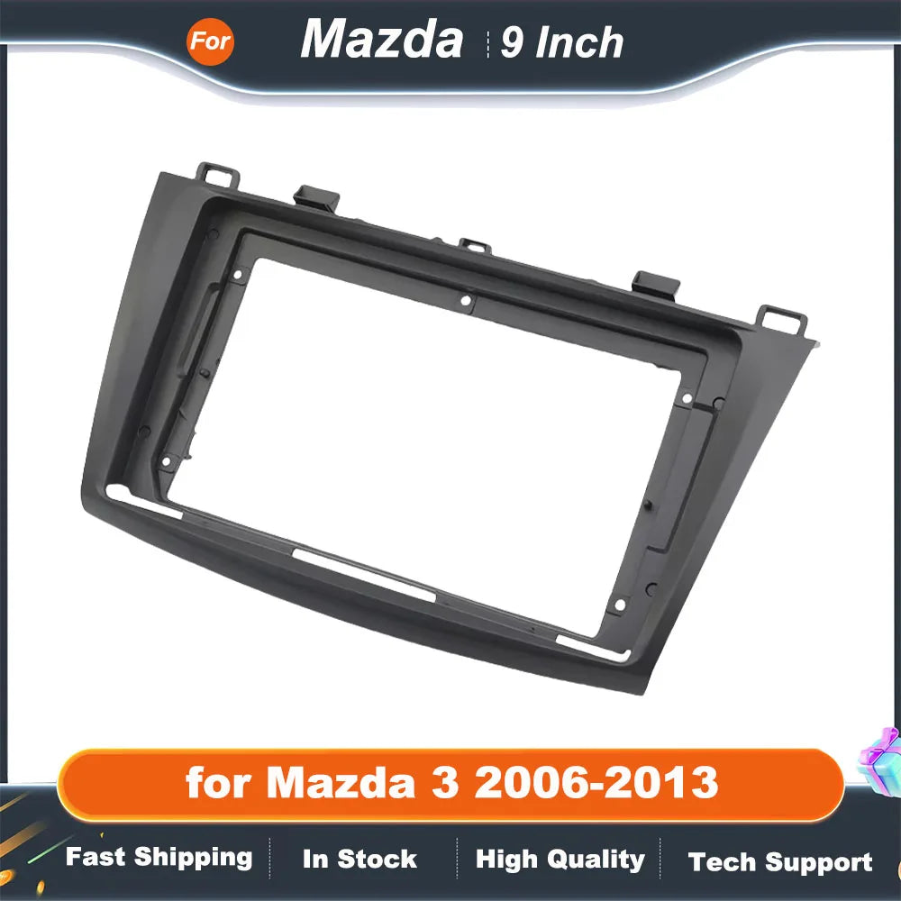 2 DIN 9 Inch Car Stereo Dashboard Frame for Mazda 3 2006-2013 Double Din DVD Radio Installation Panel Refitting Facia Kit