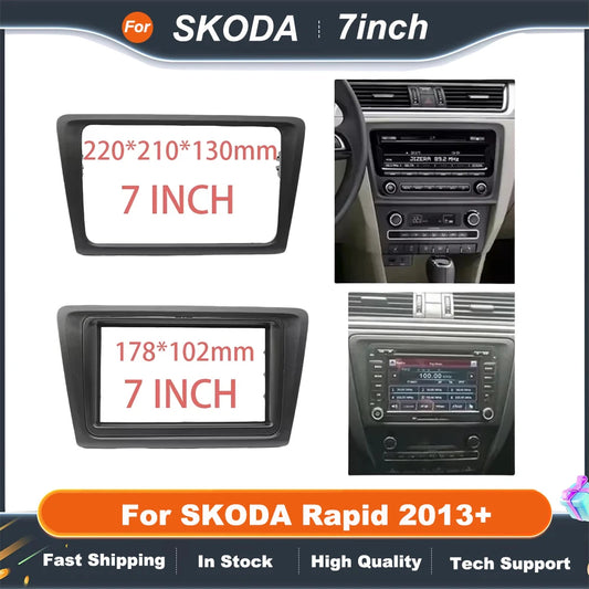 7 Inch 2Din Car Radio Fascia Frame For SKODA Rapid 2013+ Car Audio Refitting Frame Dash Mount CD Trim Installation