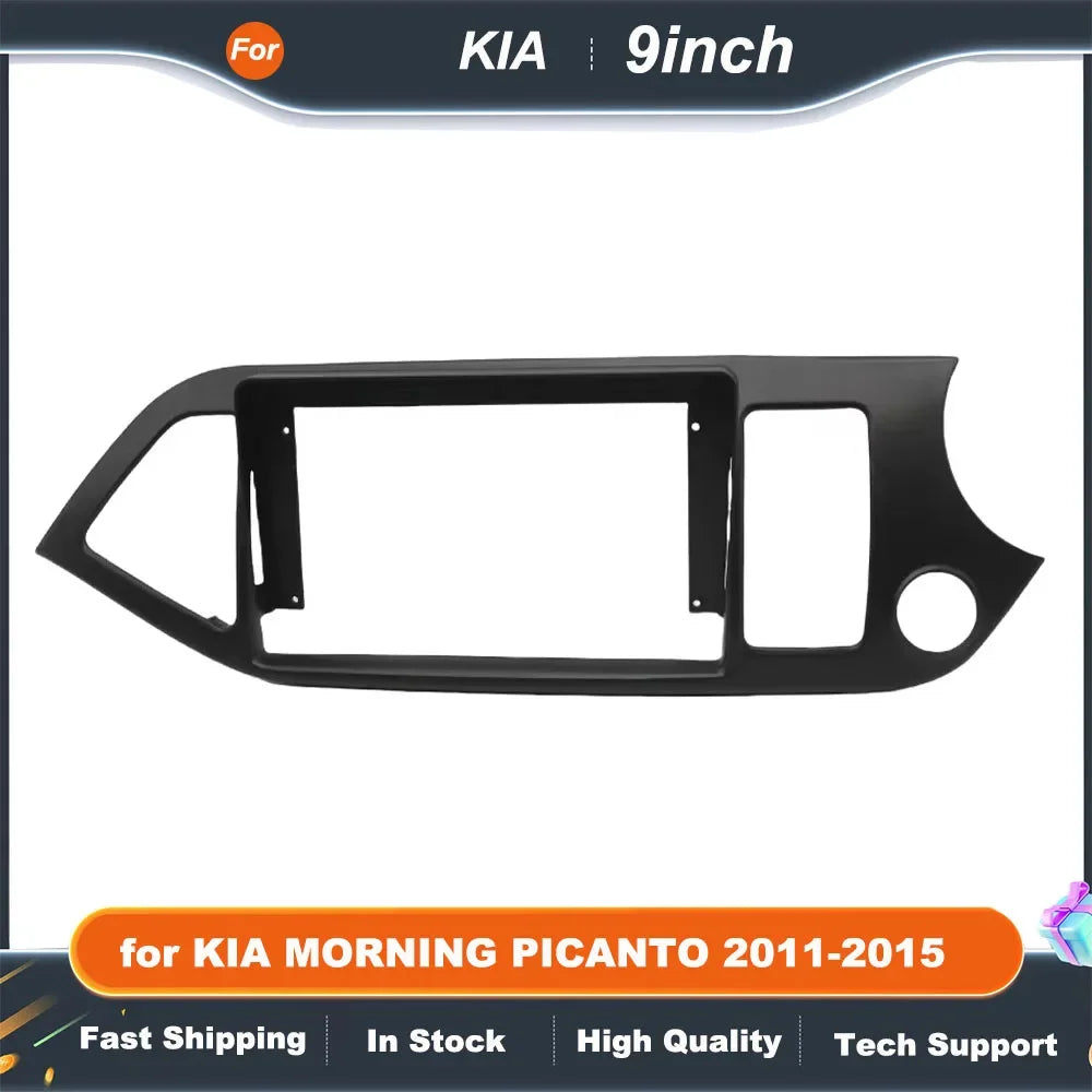 9 Inch Car Radio Fascia Frame for KIA MORNING PICANTO 2011-2015 Android Stereo Dash Panel Kit with GPS