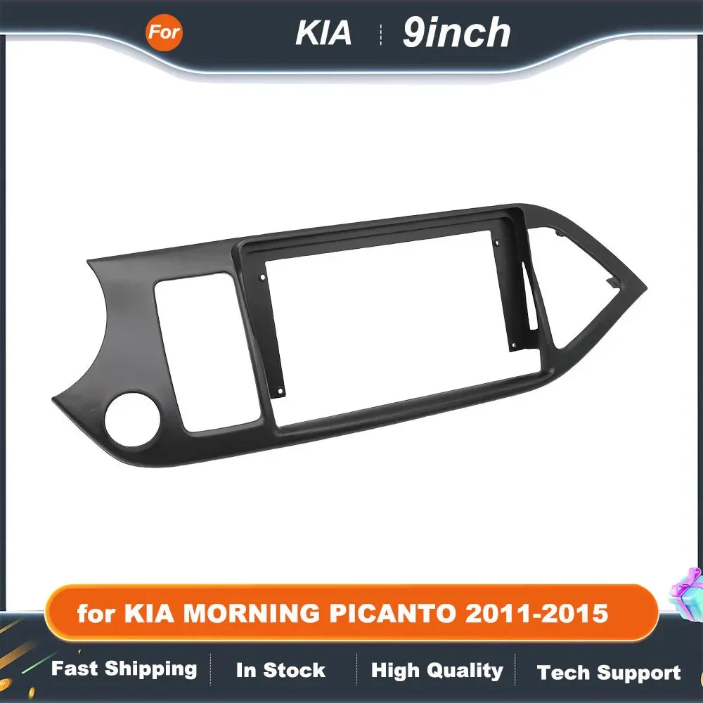 9 Inch Car Radio Fascia Frame for KIA MORNING PICANTO 2011-2015 Android Stereo Dash Panel Kit with GPS