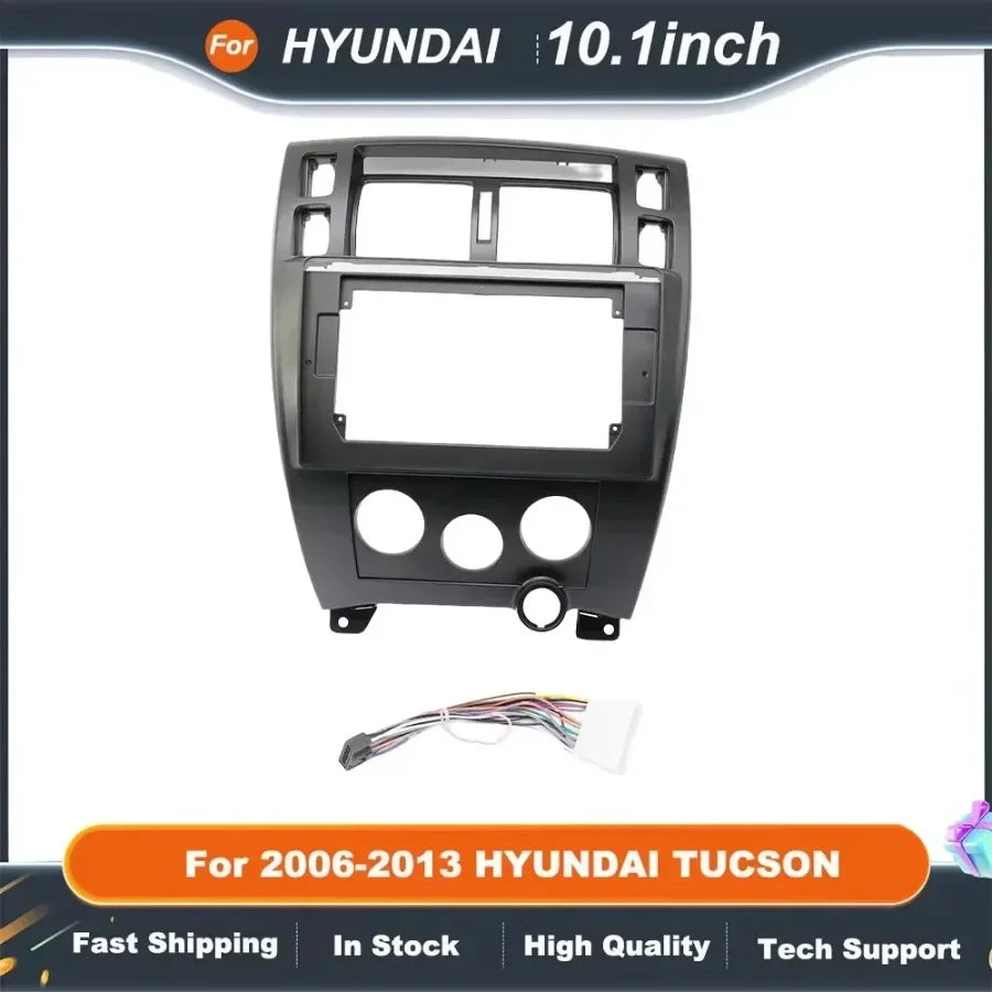 10.1-Inch Car Fascia Radio Panel 2Din Fitting Kit for HYUNDAI TUCSON 2006-2013 Android GPS MP5 Head Unit Dash Panel Kit