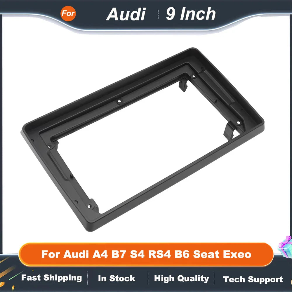 9 Inch Car Radio Fascia Frame for Audi A4 B7/B6 S4 RS4 Seat Adapter with Canbus Box Decoder Stereo Dash Panel Kit