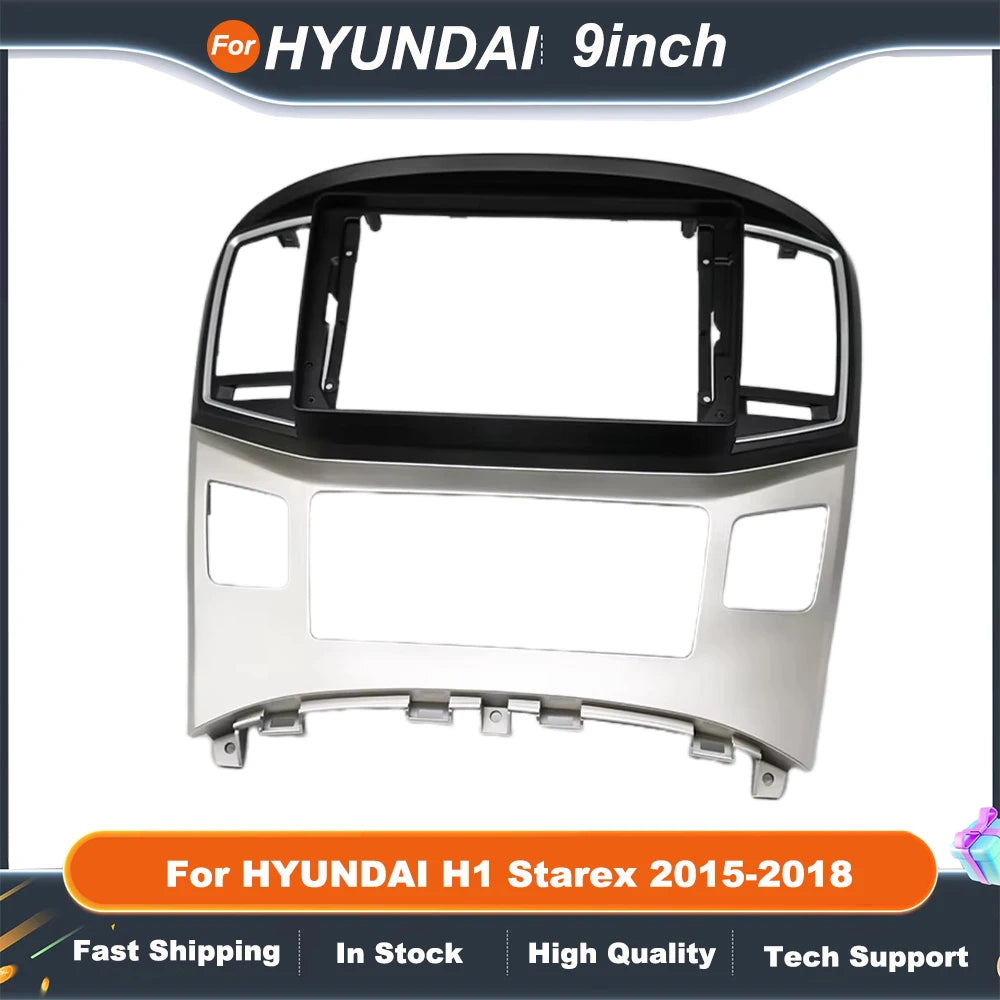 9 Inch 2 Din Car DVD Frame For HYUNDAI H1 Starex 2015-2018 Audio Dash Trim Kits