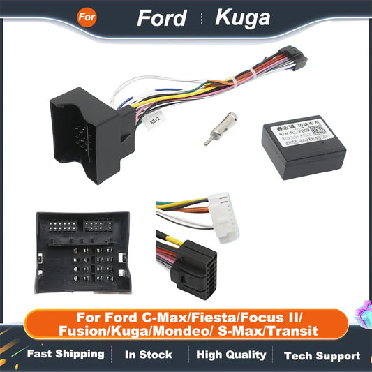 For Ford C-Max/Fiesta/Focus II/ Fusion/Kuga/Mondeo/ S-Max/Transit Android 2 Din GPS Receiver16 Pin Wiring Harness CAN Bus Decode
