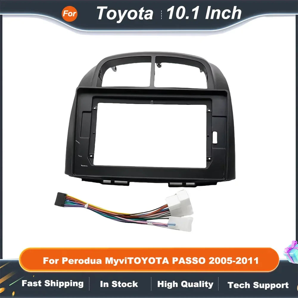 10.1 Inch Car Radio Fascia Frame Adapter for Toyota PassoDaihatsu BoonSirionSubaru JustyPerodua Myvi - Android Dash Panel Kit