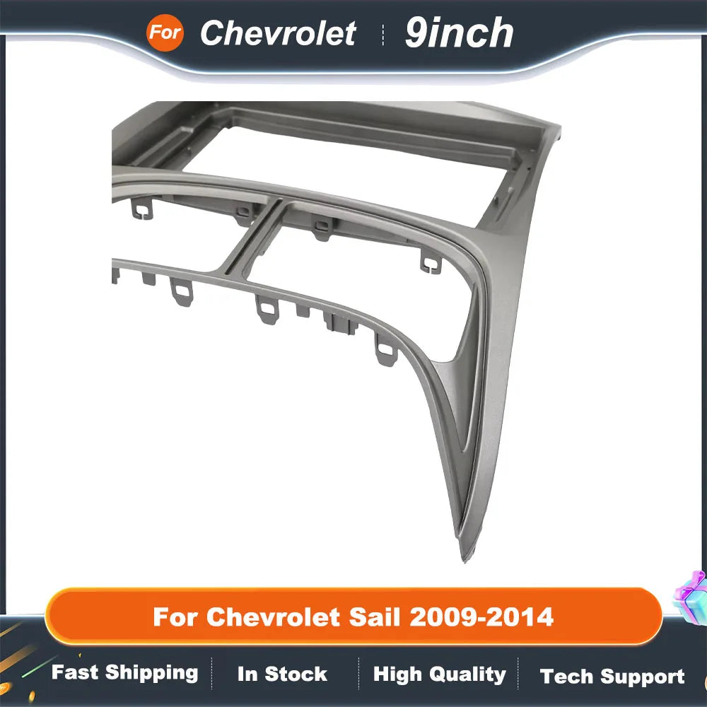 9 Inch Car Radio Fascia Frame for Chevrolet Sail 2009-2014 Android Stereo Dashboard Adapter Kit with Face Plate