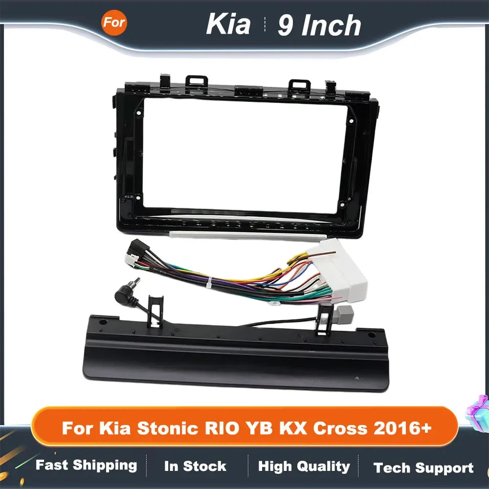 9 Inch Car Radio Fascia Frame Panel Kit  CANBUS Decoder for Kia Stonic RIO YB KX Cross 2016+ Android Stereo Dash Installation