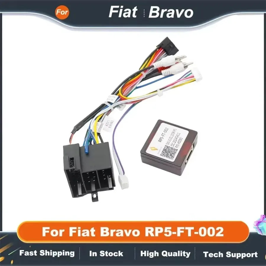 16pin Wiring Harness Adapter with CANBUS Decoder for Fiat Bravo Android Radio Power Cable RP5-FT-002